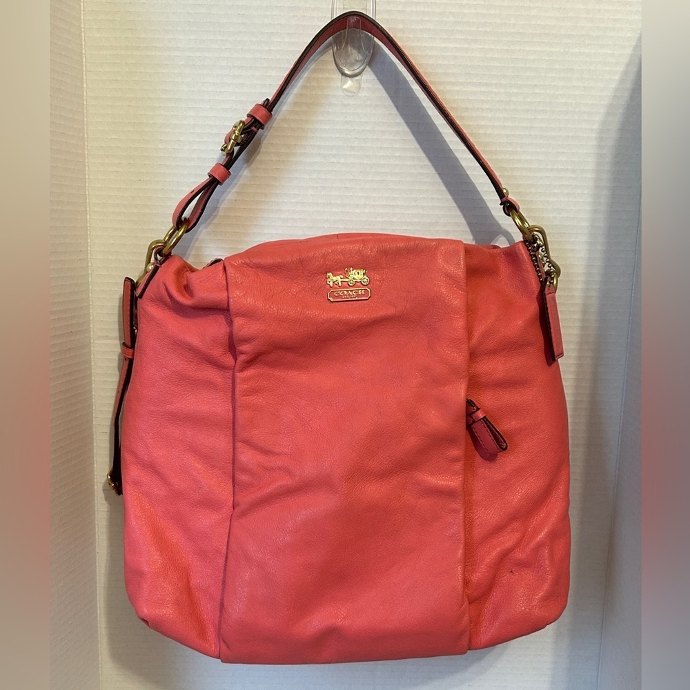 Coach Madison Isabelle Bubble Gum Pink Leather Shoulder Bag